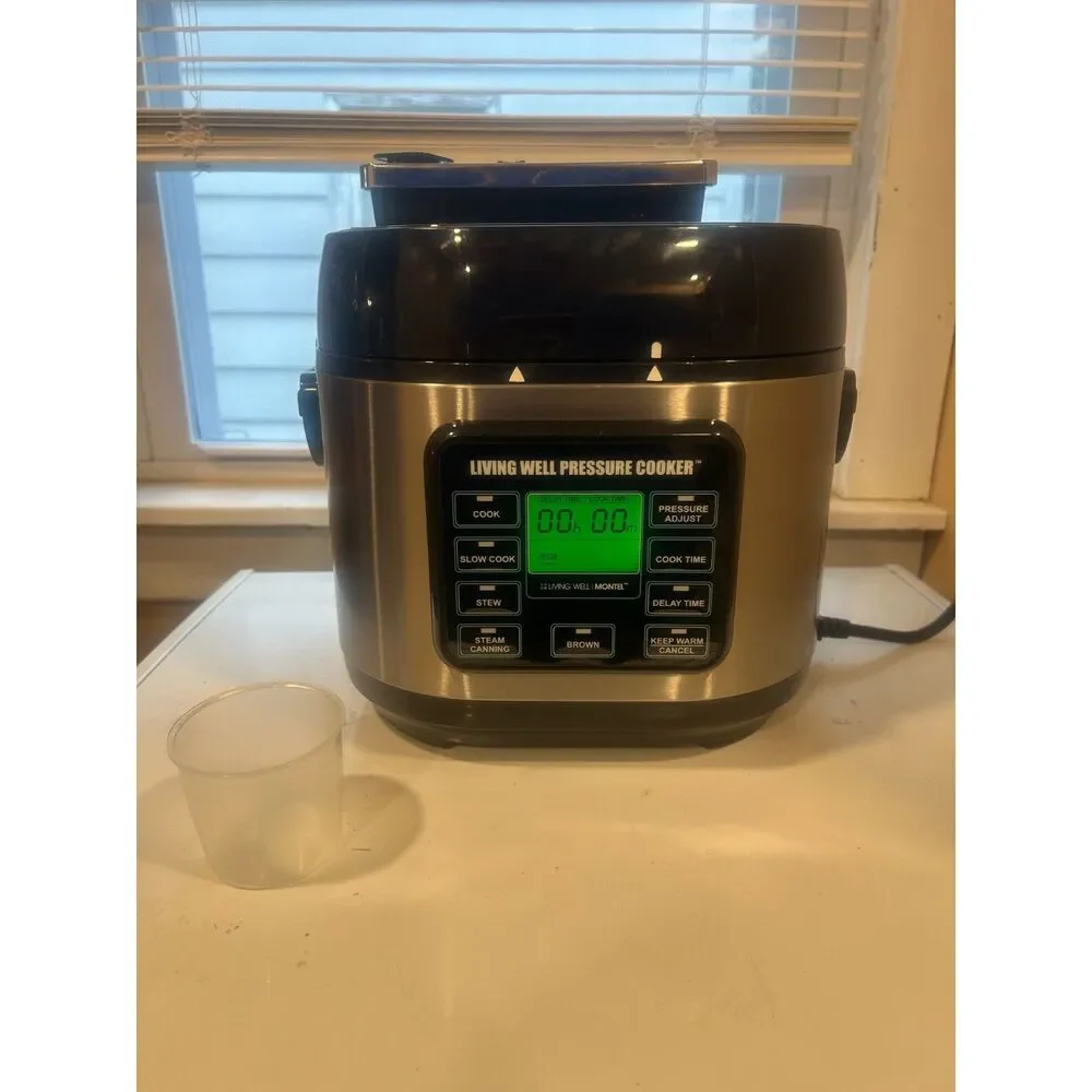 Living Well 1000W Stainless Electric Pressure Cooker Multi-Function